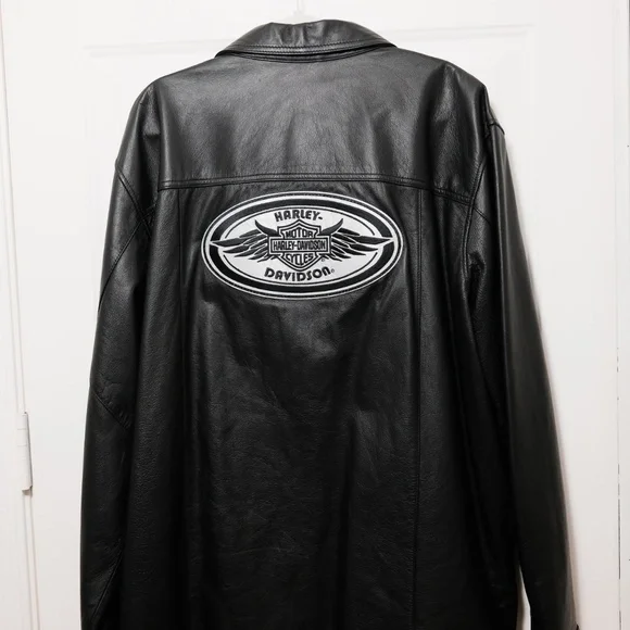2012 Harley-Davidson MotorClothes Genuine Leather Jacket Mens 3XL Black Snap